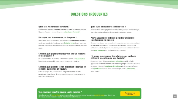Ajout d'une section "questions fréquentes"