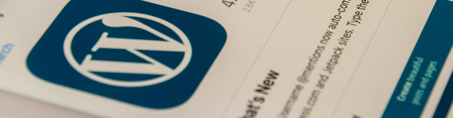 Le logo de Wordpress dans un article "what's new ?"
