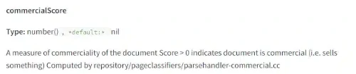 Le paramètre commercialScore dans la documentation qui a fuité lors du Google Leak