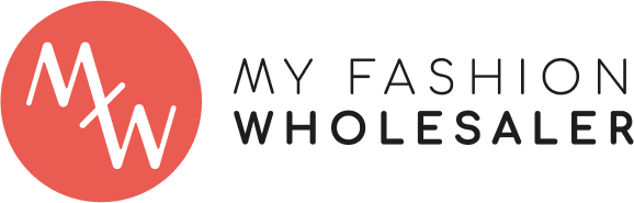 Logo My Fashion Wholesaler avec initiales MFW en rouge